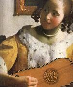 Jan Vermeer Detail of  Woman is playing Guitar china oil painting reproduction